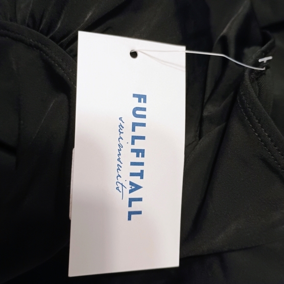 NWT FULLFITALL Black Tankini Swim Top Plus Size 22 Adjustable Straps - Picture 6 of 8